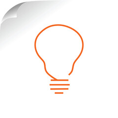 light bulb symbol in orange color on a white background