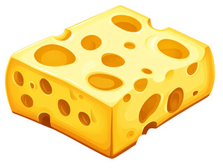 a yellow block of cheese with holes