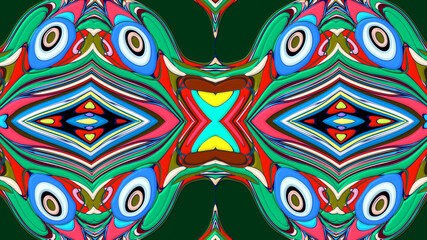 Abstract colorful psychedelic mandala kaleidoscope background pattern for a summer music festival