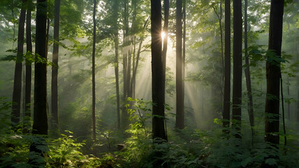 Obraz premium morning in the forest