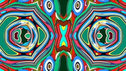 Abstract colorful psychedelic mandala kaleidoscope background pattern for a summer music festival