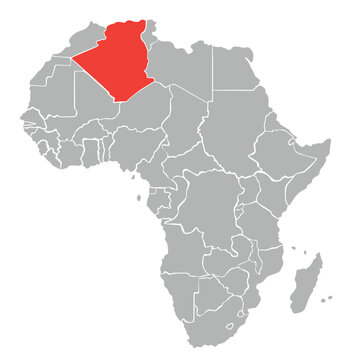 recommend clip art: Map of Algeria in Africa on white background