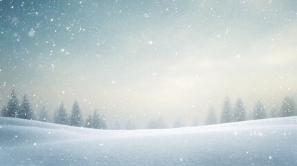 Serene and snowy winter landscape background