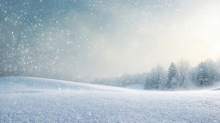 Serene and snowy winter landscape background