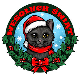 Świąteczny kot  © Aleksandra Madejska