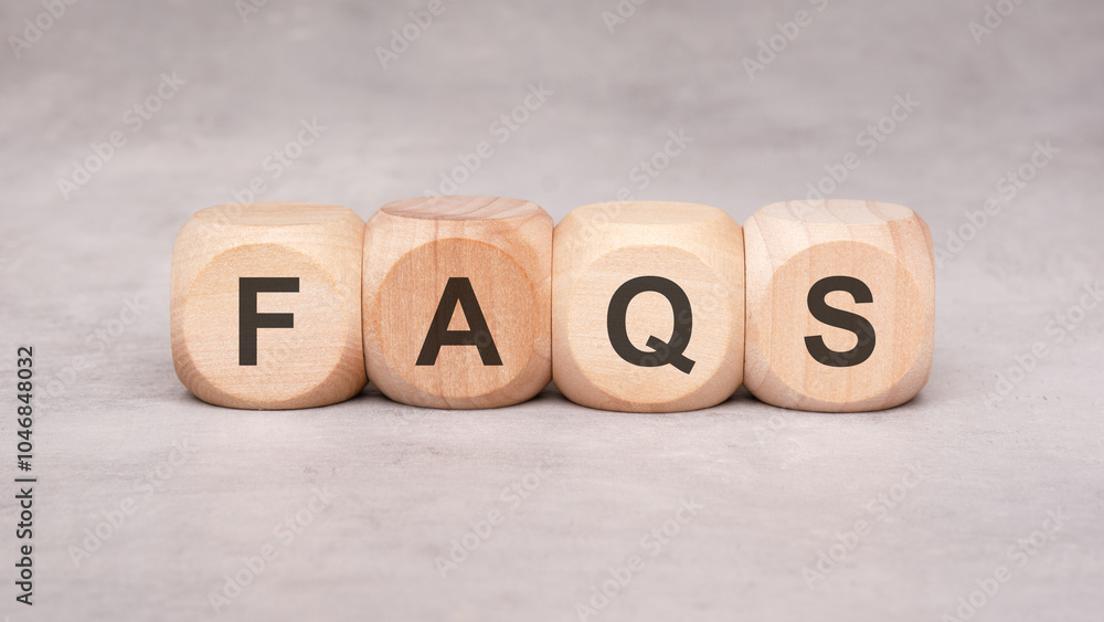 Poster wooden blocks with faq letters designed to enhance informative content and user experience
