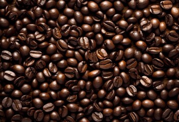 Obraz premium captivating arrangement coffee beans beautifully textured natural wood surface stunning aesthetic appeal, artisan, aromatic, aesthetics, brown, brew