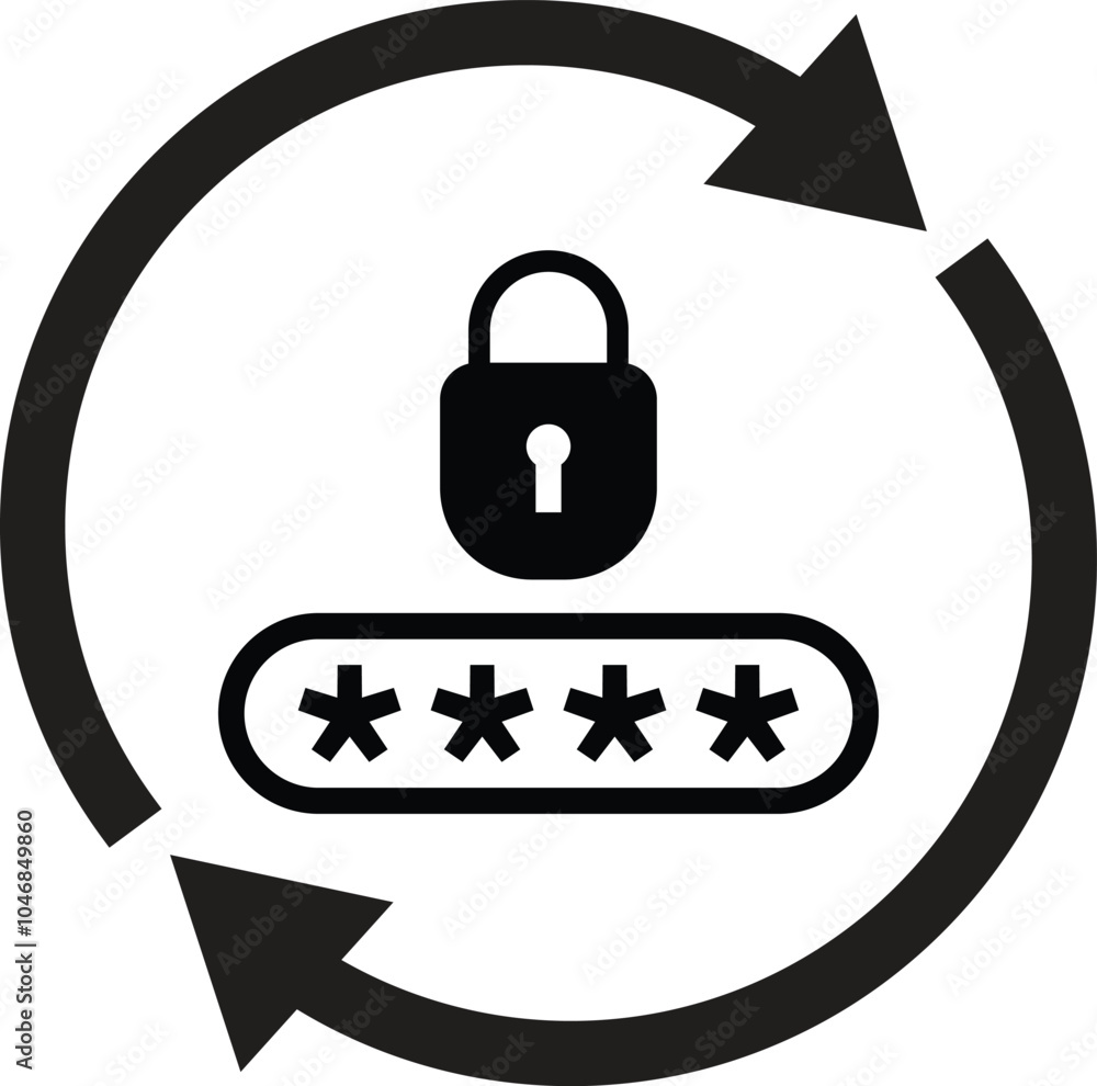 Poster password reset icon . change password icon . password update icon . vector illustration