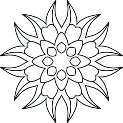 Mandala Flower Real Circular Pattern in Form of Mandala With Flower for Henna, Mehndi, Tattoo, Decoration Decorative Ornament in Ethnic Oriental Style.