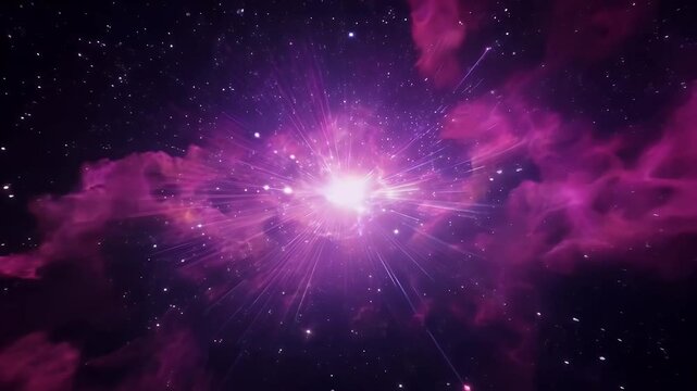 Witness incredible journey captivating pink lilac nebulae stunning cosmic travel animation that showcases constellations stars gracefully floating mesmerizing 3D outer space setting rendered 4K