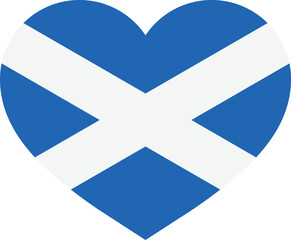 Obraz premium Scotland flag heart . Scotland love symbol . Scotland flag in heart shape . Vector illustration