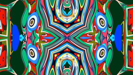 Abstract colorful psychedelic mandala kaleidoscope background pattern for a summer music festival