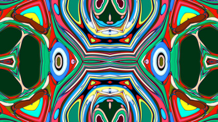 Abstract colorful psychedelic mandala kaleidoscope background pattern for a summer music festival