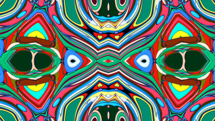 Abstract colorful psychedelic mandala kaleidoscope background pattern for a summer music festival