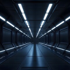 Naklejka premium Empty dark room, Modern Futuristic Sci Fi Background. 3D illustration