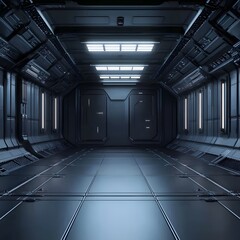 
Empty dark room, Modern Futuristic Sci Fi Background. 3D illustration