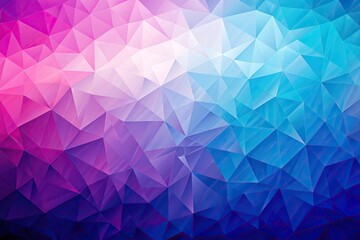 Fototapeta premium Gradient abstract polygon and triangle background with grain, in blue, purple, and pink hues