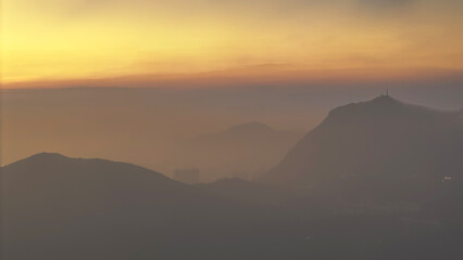 the sunset view of Kowloon Peak, hk