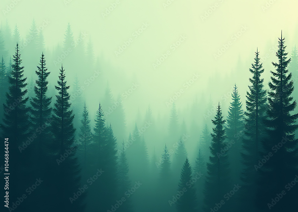 Poster fir and pine trees appear as background images on computer wallpaper with space for content to fill 