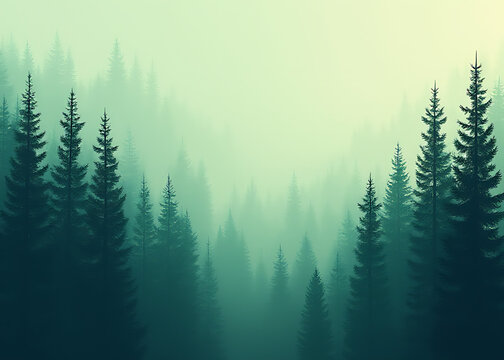 Fir and pine trees appear as background images on computer wallpaper with space for content to fill the screen effectively.