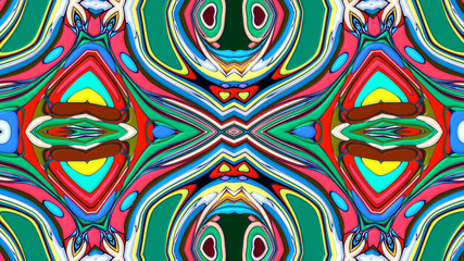 Abstract colorful psychedelic mandala kaleidoscope background pattern for a summer music festival