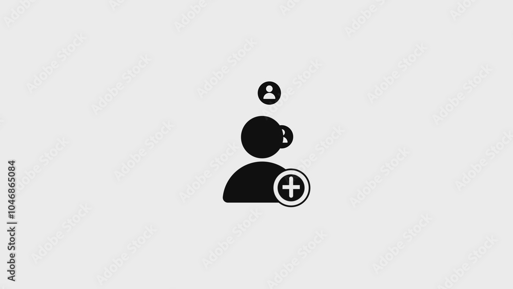 Poster user add icon vector icon set. eps 10
