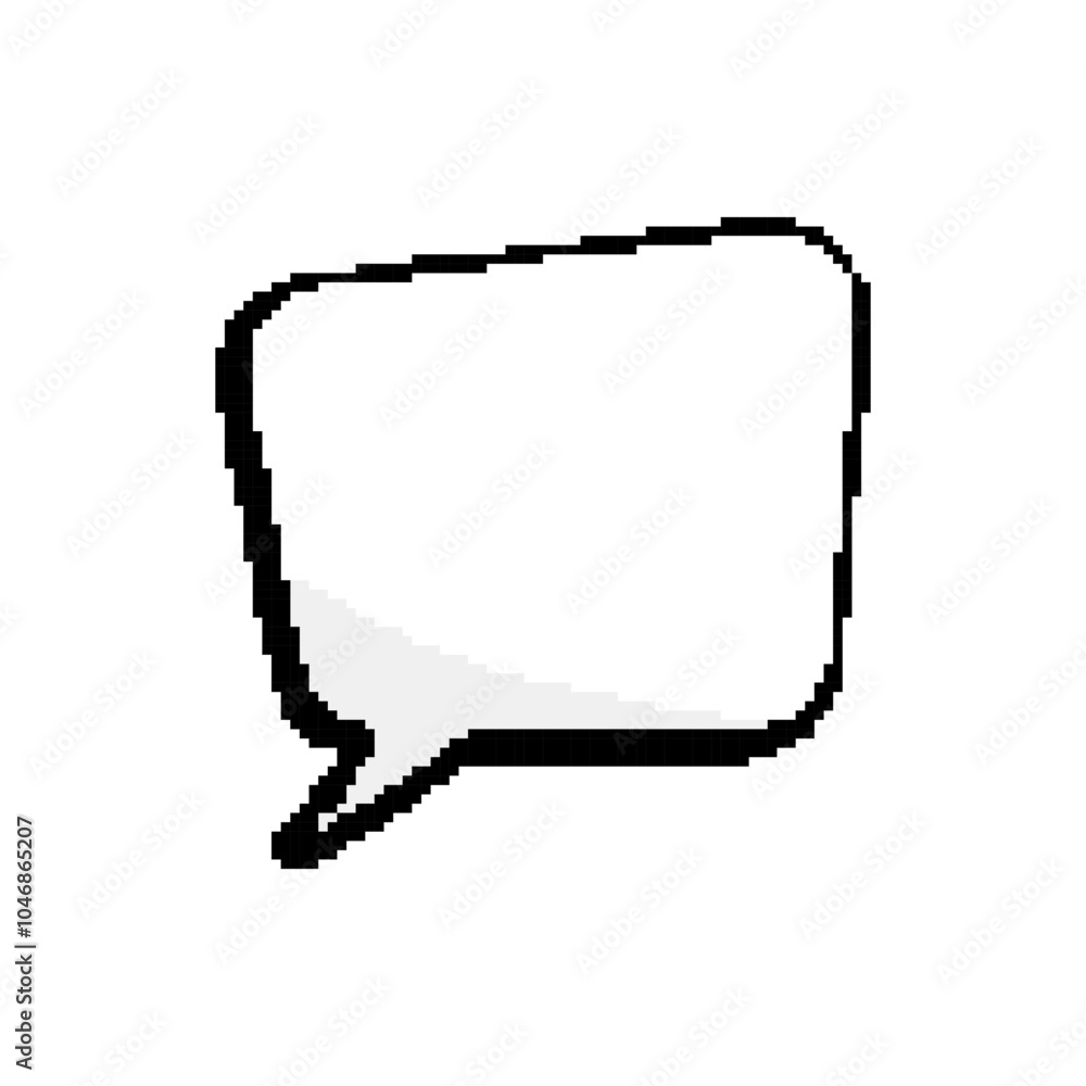 Aufkleber pixel chat speech bubble for text. dialogue box pixel icon. empty pixelated blank dialogue. 8 bit re