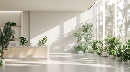 Fototapeta premium Bright and Airy Office Space with Large Windows