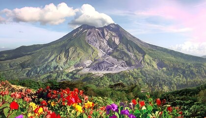Majestic La Soufrière Volcano