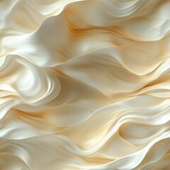 Obraz premium Seamless soft, flowing design in warm beige and cream tones, evoking an airy and delicate aesthetic. Gentle wave pattern, creating a soothing and harmonious visual.