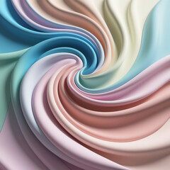 Fototapeta premium Colorful wavy swirly texture Abstract fluid art stily Pastel background 3d Paint Style Light Ethereal environment with cloth Elegant flow of soft pastel waves gradient light smooth edges Elegant flow