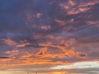 Sunset in orange and crimson tones
