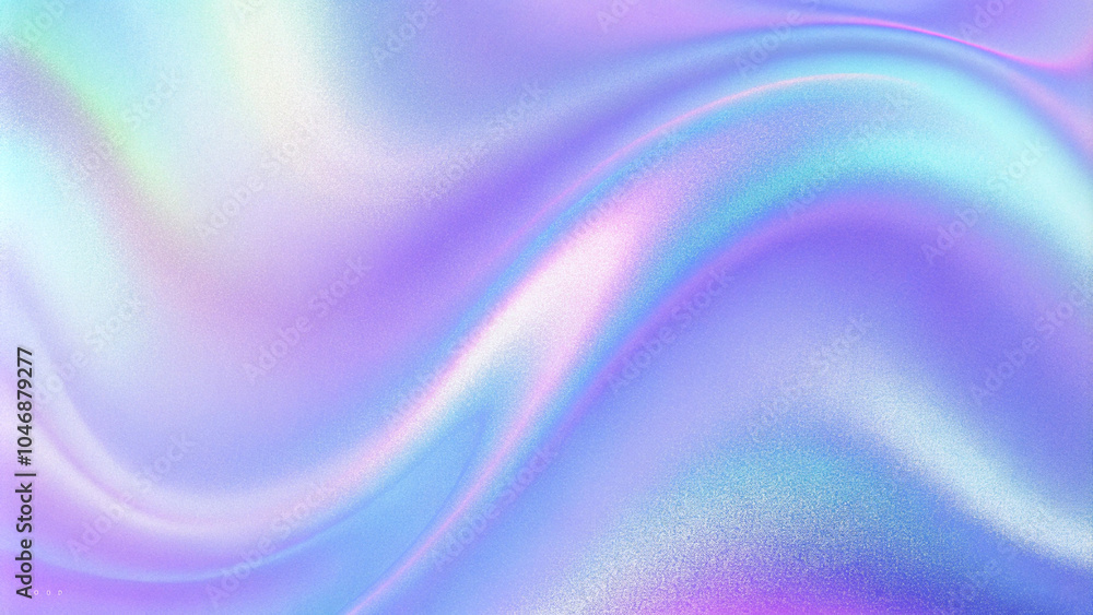 Aufkleber abstract background featuring a holographic blur with a color gradient. grain noise texture, and wat