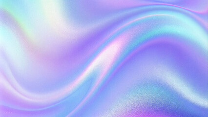 Obraz premium Abstract background featuring a holographic blur with a color gradient. grain noise texture, and watercolor blend. Holographic abstract pastel colors backdrop. Hologram gradient neon color. 
