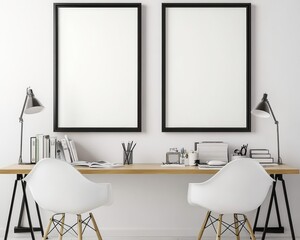 Desk Mockup with Frames.
