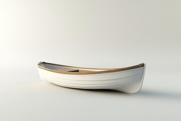Minimalist white boat on a subtle gradient background