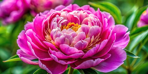 Vibrant colors and intricate patterns of a peony flower with petals unfolding, exotic, peonies, gardenia