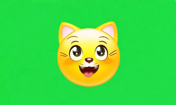cat mischievou, green screen