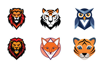 Wild Icons - Tiger, Lion, Owl, Fox Mascot Logo Collection