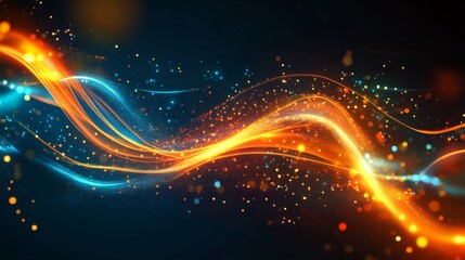 Obraz premium Colorful Waves of Light in Motion