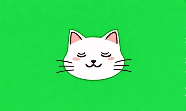 Animation tired Cat green screen