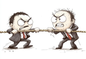 Naklejka premium Business Tug of War.