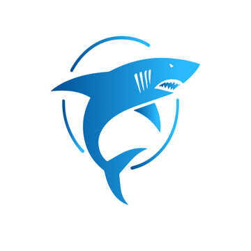 Angy Shark Logo With Circle