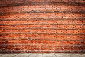 Wide-angle red brick wall panorama with masonry