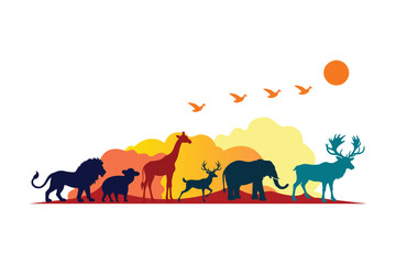  a visual that represents the extinction of various species due to climate change vector art