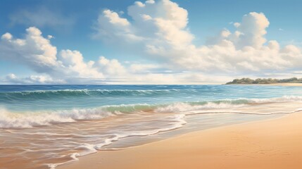 Fototapeta premium footprints imprinted in the soft, golden sand of a beach,