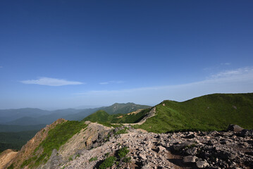 Climbing mountain ridge, Nasu, Tochigi, Japan