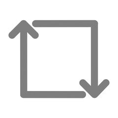 四角く時計に回る矢印（グレー）