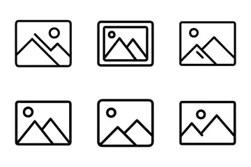 Image icon silhouette bundle in vector style clip art