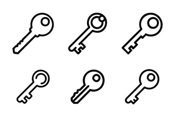 Key icon bundle set in creative silhouette style vector